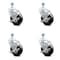 Service Caster 4 Inch Hard Rubber Wheel Swivel 1/2 Inch Threaded Stem Caster Set with Brake SCC SCC-TS20S414-HRS-TLB-121315-4 - alternate 1